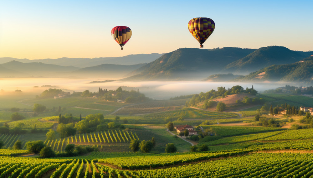 Iscriviti per un giro in mongolfiera sopra i vigneti della Toscana